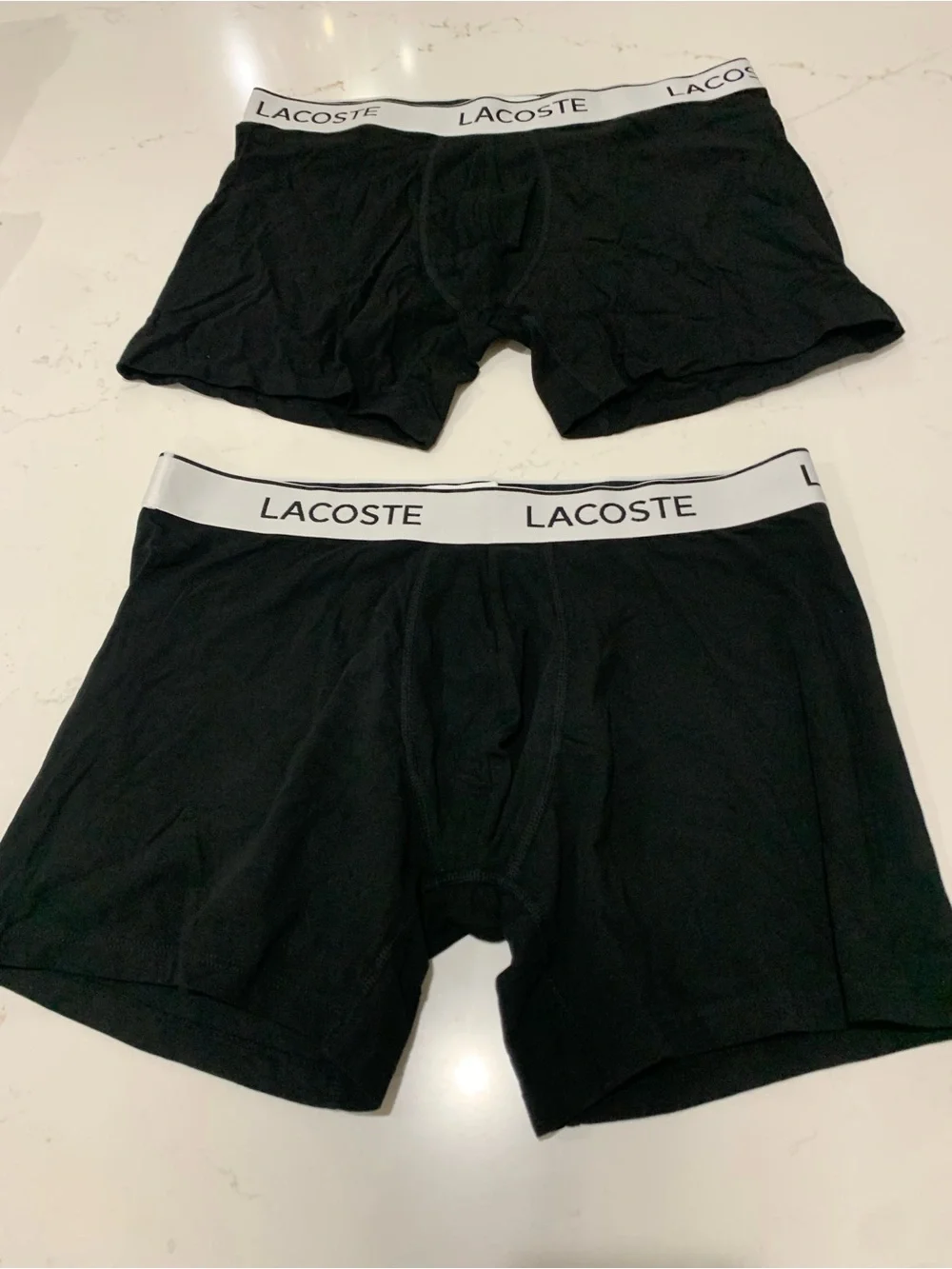 NWT Lacoste Men's Black Cotton Boxer Briefs - 2 lot Size XL